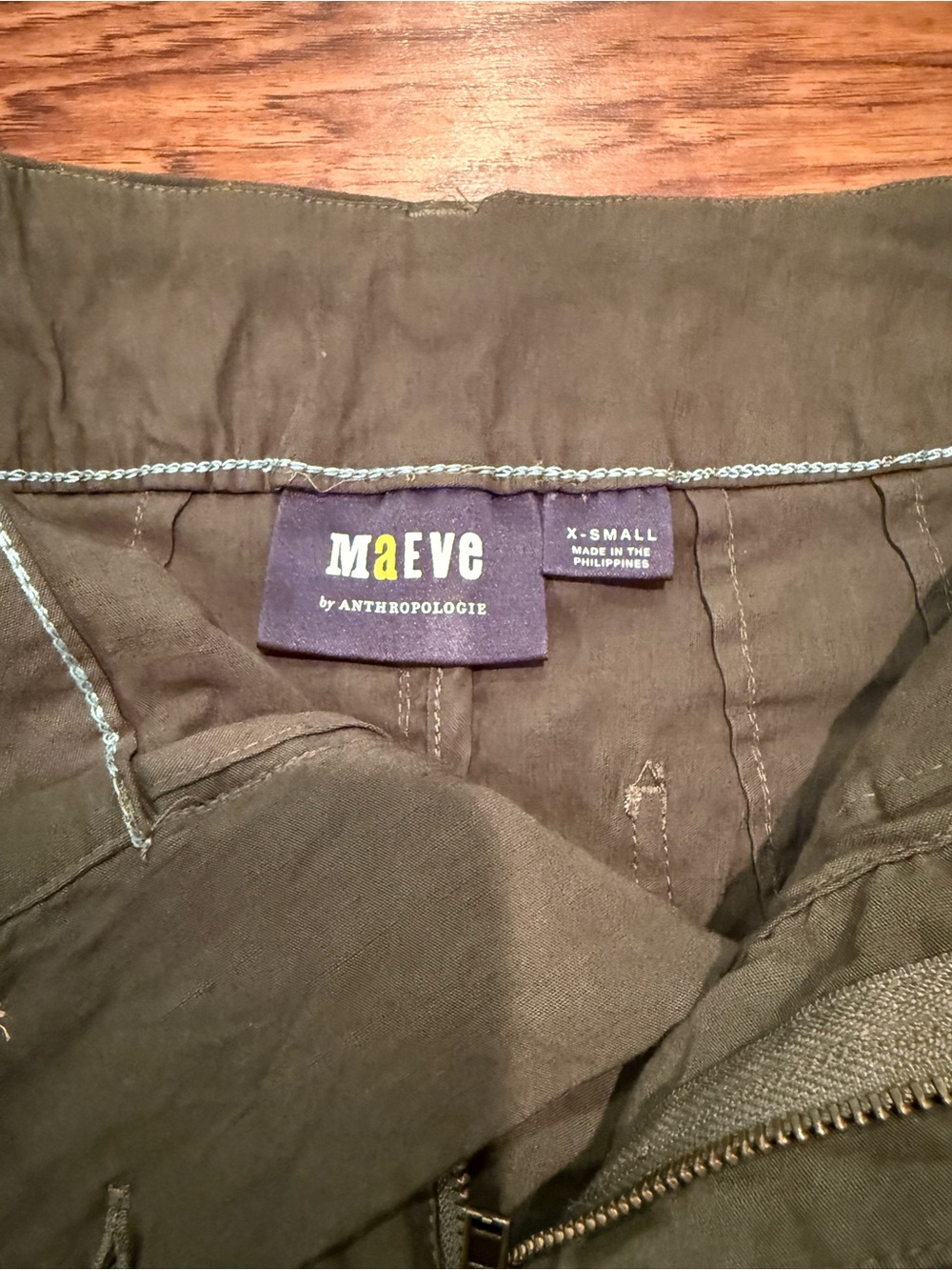 Anthropologie Maeve Army Green Mini Skirt XS - Picture 3 of 8